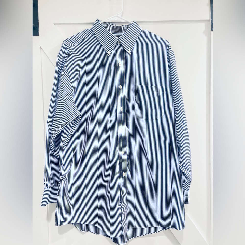 Brooks Brothers Original Regular Fit, Blue & White Stripe Dress Shirt.👔Sz 16.5